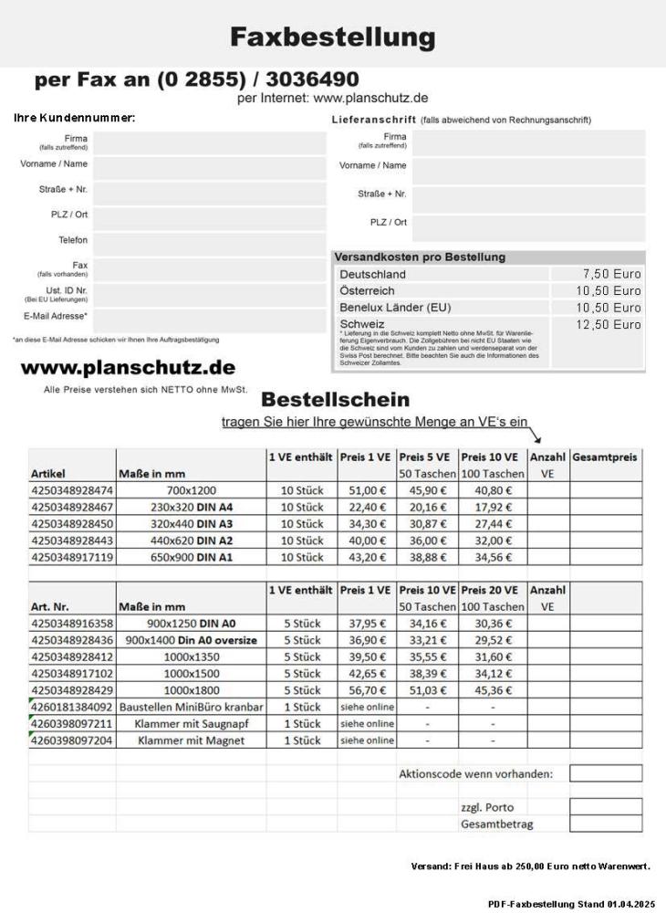 Faxbestellung