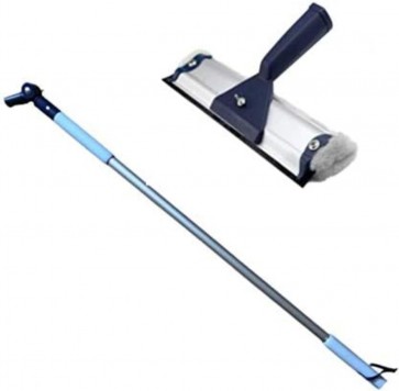Ha-Ra Fensterreiniger-Set 2-teilig I Ha-Ra Teleskopstiel verlängerbar 0,66m - 1,00m & Ha-Ra Fensterwischer Standard 32 cm I Teleskopstiel ausziehbar I Teleskopstiel mit Ha-Ra Fensterwischer