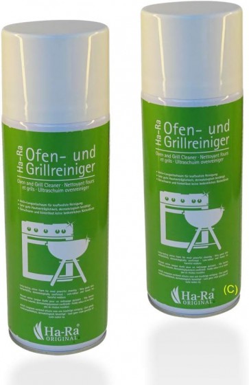 Ha-Ra 2er Set Ofen- & Grillreiniger 400ml I ergiebiger & fettlösender Backofen und Grillreiniger I für Töpfe, Pfannen, Grill & Ofen I geruchsarm, hautverträglich & rückstandslos