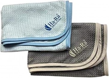 Ha-Ra Hammer-Tuch 2er-Set blau-anthrazit 67x50cm I Microfaser Putztuch saugstark I Trocknet streifenfrei I Feucht & Trocken anwendbar I Für Fenster & Spiegel geeignet I in Küche und Bad einsetzbar