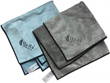 Ha-Ra Star-Tuch 2er Set blau & anthrazit I Mikrofaser Tuch für Oberflächen-Reinigung I Putztücher mit Saum in 40 x 40 cm I Hochleistungs-Mikrofaser I hohe Reinigungskraft & streifenfrei