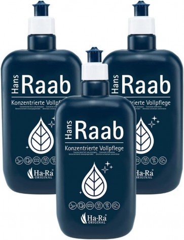 Hans Raab Konzentrierte Vollpflege Original Set 3 x 500 ml I Universalreiniger für Haushalt, Garten und Auto I Sparsam, vielseitig, umwelt- & hautfreundlich I Rohstoffe gut biologisch abbaubar