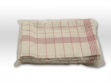 Axis Line Geschirrtücher halbleinen 50cm x 70cm rot kariert 10er Pack