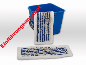 Wischmop Slider Mop mit Microfaserrand ohne Fransen 40cm blau bestens geeignet bei niedrigen Fußleisten