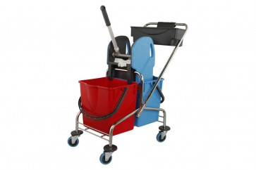 Axis Line Doppelfahrwagen Reinigungswagen 17 Liter Chrom