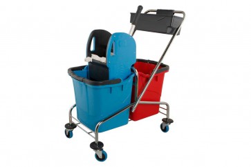Axis Line Doppelfahrwagen Reinigungswagen 25 Liter Chrom