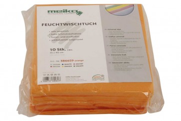 10er Pack beschichtetes Meiko Feuchtwischtuch 35 x 40 orange Reinigungstuch 