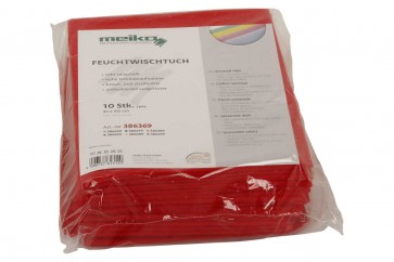 10er Pack beschichtetes Meiko Feuchtwischtuch 35 x 40 rot Reinigungstuch 