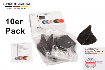 Axis Line 10 x FFP2  Maske schwarz  MADE IN GERMANY Sparpack mit dermatest