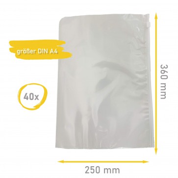 Axis Line 40 x Dokumententasche größer als A4 360x250 mm, Starke Zipper Beutel, Wasserfeste Dokumentenbeutel sicheren Gleitverschluss Zip Beutel