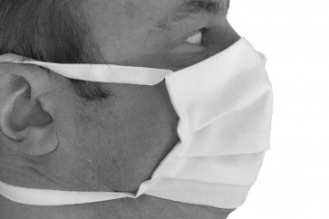 Axis Line kein Schmerz an Ohren - Mund- und Nasenmaske Gesichtsmaske 100 % Baumwolle 2 lagig  Made in Germany mit Nasendraht gut für Brillenträger und 2 Bändern 