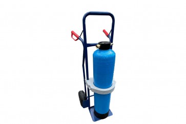 Axis Line Flaschenwagen 2.0 mit Schiebemechanismus für rückenfreundliches Flaschen entleeren für Mischbettharz Flasche 25 Liter