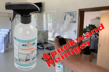 Spuckwand Reiniger mit Antibeschlag-/Statikformel für Acrylglas & Kunststoff 500ml  Axis Line