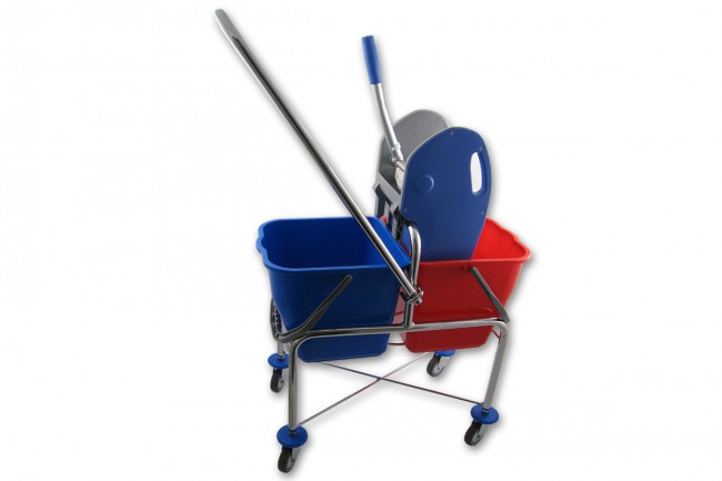 Wischmop-Komplettset 10-teilig – 40 Cm Wischer, 17-Liter-Doppelfahrwagen, 5 Möppe & 2x Axis Line Reinigungsmittel – Made In Germany