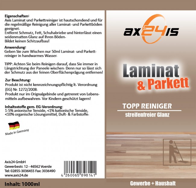 Laminat Parkett Reiniger Konzentrat 1liter Axis Line