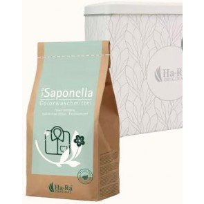 Ha-Ra Saponella Kombipack Color-Waschmittel Pulver & Waschmittelbox I 1,7 kg Waschpulver für Buntwäsche I bis zu 77 Waschladungen I stylische Dose für Waschpulver aus 100% recycelten Materialien