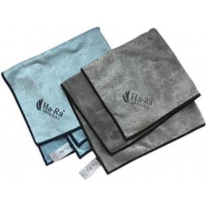 Ha-Ra Star-Tuch 2er Set blau & anthrazit I Mikrofaser Tuch für Oberflächen-Reinigung I Putztücher mit Saum in 40 x 40 cm I Hochleistungs-Mikrofaser I hohe Reinigungskraft & streifenfrei