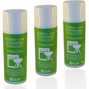 Ha-Ra 3er Set Ofen- & Grillreiniger 400ml I ergiebiger & fettlösender Backofen und Grillreiniger I für Töpfe, Pfannen, Grill & Ofen I geruchsarm, hautverträglich & rückstandslos