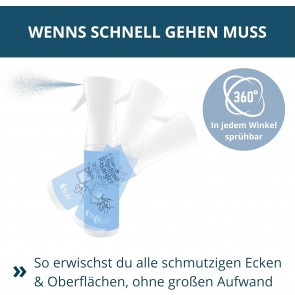 Hans Raab Glas- & Oberflächenreiniger 300 ml (gefüllt) I Universalreiniger-Spray für Haushalt, Garten und Auto I Sparsam, vielseitig & hautfreundlich I rückstandslos & streifenfrei