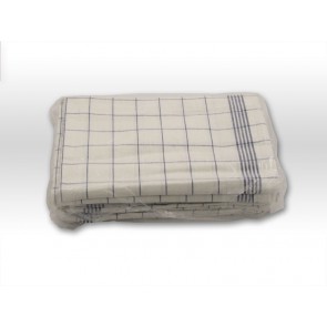 Axis Line Geschirrtücher halbleinen 50cm x 70cm blau kariert 10er Pack