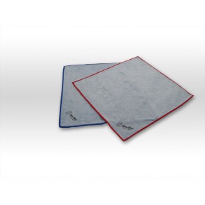 Ha-Ra Star-Tuch blau 2er Set (Farbe kann variieren) I Mikrofaser Tuch für Oberflächen-Reinigung I Putztücher mit blauen & roten Saum in 40 x 40 cm I Hochleistungs-Mikrofaser I hohe Reinigungskraft