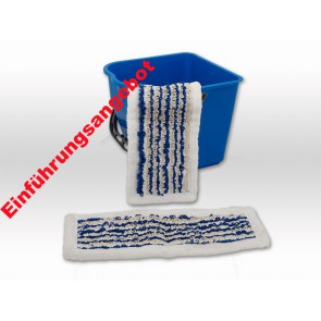 Wischmop Slider Mop mit Microfaserrand ohne Fransen 40cm blau bestens geeignet bei niedrigen Fußleisten