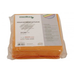 10er Pack beschichtetes Meiko Feuchtwischtuch 35 x 40 orange Reinigungstuch 