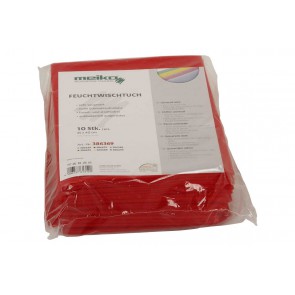 10er Pack beschichtetes Meiko Feuchtwischtuch 35 x 40 rot Reinigungstuch 