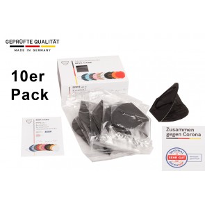 10 x FFP2  Maske schwarz  MADE IN GERMANY Sparpack mit dermatest