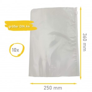 Axis Line 10 x Dokumententasche größer als A4 360x250 mm, Starke Zipper Beutel, Wasserfeste Dokumentenbeutel sicheren Gleitverschluss Zip Beutel