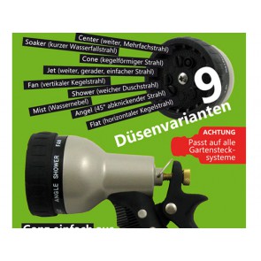 Axis Line Gartenspritze mit 9 Düsenvarianten