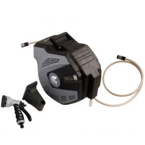 Yerd Schlauchaufroller automatisch mit 25 Meter Schlauch und Gartenbrause