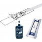 Ha-Ra Set Bodenexpress 42 cm aus Edelstahl mit Mach 6 Bodenfaser & 500 ml Konzentrierte Vollpflege I Universalreiniger I robuster & wendiger Wischmop mit rutschfestem Griff & teilbarem Stiel