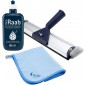 Ha-Ra Fenster-Putz-Reinigungsset I Fensterwischer 32cm I Konzentrierte Vollpflege 500ml I Microfaser Hammer Tuch 68x50cm I Fensterputz Set