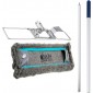 Ha-Ra Set Bodenexpress 42 cm aus Edelstahl & Boden-Faser Trocken I robuster Boden-Wischer zur Reinigung für Böden & Wände I wendiger & Leichter Wischmop mit rutschfestem Griff & teilbarem Stiel