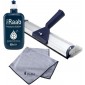 Ha-Ra Fenster-Putz-Set ein Team I Fensterwischer 32cm I Konzentrierte Vollpflege 500ml I Microfaser Star Tuch anthrazit 38x38cm I Fenster Reinigungsset