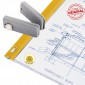 HELE original DIN A4 Planschutztaschen, Planschutztaschen mit Gleitverschluss und UV-Schutz wetterfest und wasserfest für Baupläne incl. 1x Magnetklammer (230x320 DIN A4-10 Stück)