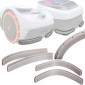 Axis Line 4x Kantenschutz kompatibel mit Rasenmäher Segway Navimow i105e & i108e Schutz Bumper Tuning Mähroboter - einfach gesteckt, kein kleben - Farbe grau mit Wasserablauflöchern
