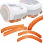 Axis Line 4x Kantenschutz kompatibel mit Rasenmäher Segway Navimow i105e & i108e Schutz Bumper Tuning Mähroboter - einfach gesteckt, kein kleben - Farbe orange mit Wasserablauflöchern