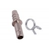 8.2 Adapter Metall + Spannschelle - Schlauchverbinder für Gewebeschlauch 8.2