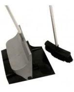 Axis Line Kehrbutler – Kehrschaufel mit Besen, Langstiel 110 cm, Kehren ohne Bücken, Klappschaufel aus Aluminium, Kehrset für Senioren, Schwarz/Silber