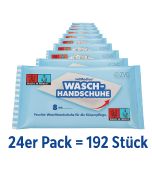 Axis Line Feuchte Einmal-Waschhandschuhe ZVG, 24er Pack, 192 Stück, pH-neutral, parfümfrei, gebrauchsfertig