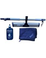 Ha-Ra Fenster-Putz-Set – Fensterwischer Standard 38 cm – "Hammer" Microfaser-Tuch in 50 x 67 cm – Vollpflege 500 ml