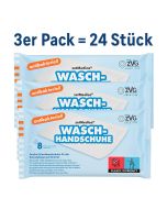 zetMedica Feuchte Einmal-Waschhandschuhe, 3er Pack (3 x 8 Stück) – Gebrauchsfertig, pH-neutral, parfümfrei