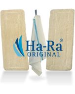 Ha-Ra SPARPAKET II Set – 2 x Nassfaser Weiß Lang 42 cm + Waschbeutel