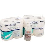 Axis Line Set – Selbstauflösendes Toilettenpapier Camping & Boot + Cremeseife Soft 500 ml – Lucart AquaStream 4, 2 x 4 Rollen