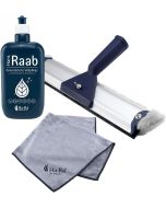 Ha-Ra Fensterputz-Set 32 cm mit Vollpflege 500 ml und Star-Tuch Anthrazit 40 × 40 cm
