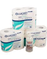 Axis Line Set – Lucart AquaStream 4 Selbstauflösendes Toilettenpapier für Boot & Camping, 3x4 Rollen + Cremeseife Soft 500 ml