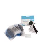 Axis Line 20 x FFP2 Maske schwarz Sparpack 1 Stück im Beutel verpackt + 6 Nackenhaken