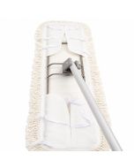 Axis Line 120 cm Edelstahl Wischmop Profi Komplettset 100% Baumwollbezug Parkett (Edelstahl Metallklapphalter-Profi-Komplett-Set) für Bodenreinigung